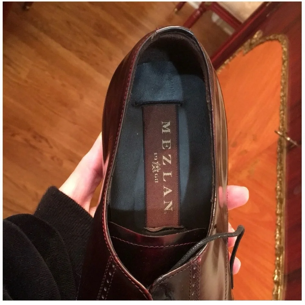 Mezlan Lace Up Leather Brown Oxfords sz.8.5